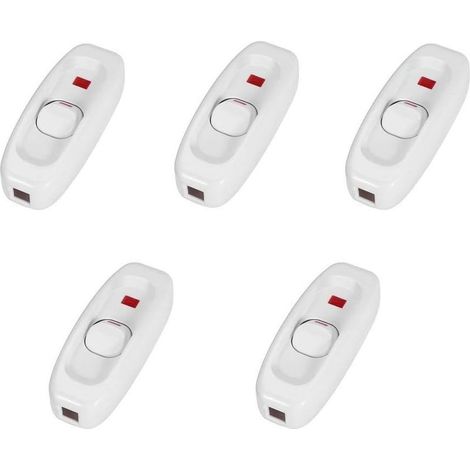5er-Pack Schalter - Inline-Ein/Aus-Tischlampen-Kabelschalter mit LED-Anzeige (Farbe: Weiß) (1/5)