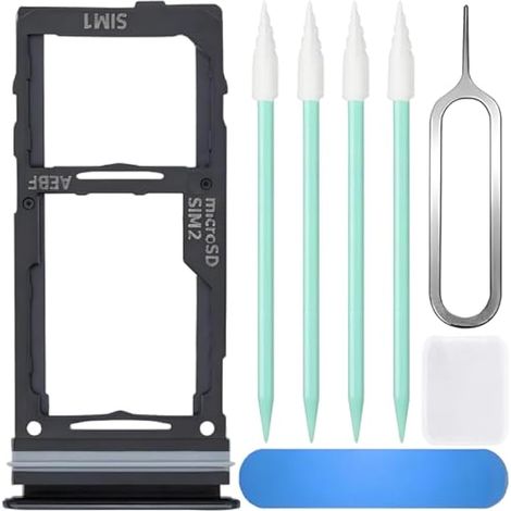 Support de Carte SIM Double pour Galaxy A52/A52 5G/A52s/A72 SM-A525F/DS SM-A526B/DS SM-A528B/DS SM-A725F/DS, Support de Carte Micro SD (Noir) (1/5)