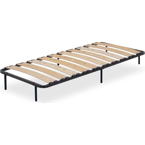 AUSTEN Sommier ergonomique à lattes larges et flexibles en bois de bouleau 80x200 cm avec pieds