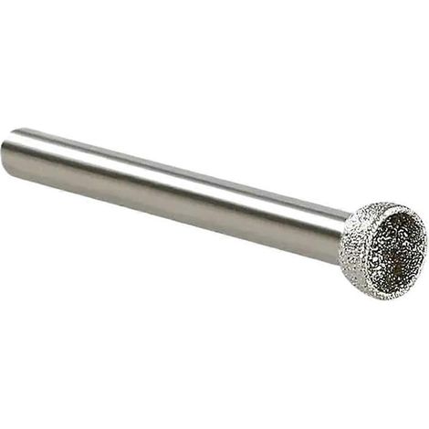 1 pointe diamantée à tête sphérique concave de 10 à 25 mm pour le meulage de la pierre de jade et d'ambre à la cire d'abeille6 x 10 mmargent. (1/5)