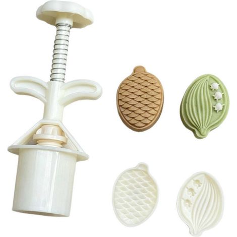 Moule à gâteau de lune manuel à pression, outil de pâtisserie, biscuits et desserts à faire soi-même pour la Fête de la Mi-Automne, machine à gâteaux de lune, multicolore (1/5)