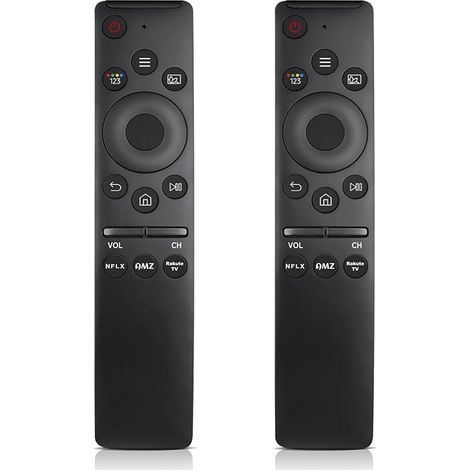 Lot de 2 téléviseurs Samsung de rechange - Télécommande infrarouge avec Netflix, Prime Video, Rakuten TV - Boutons rapides - Compatible avec tous les téléviseurs Samsung Smart QLED, UHD, HDR, LCD, LED (1/5)