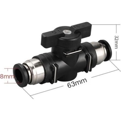 Lot de 2 Vannes De Régulation Débit Air 8mm Robinet Sphérique Pneumatique PBT Cuivre Pour Outils (1/5)