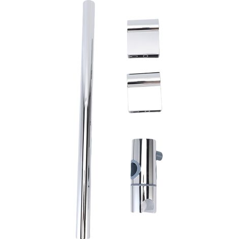 Barre coulissante de douche ronde en métal, coulissante à main avec support de tête réglable pour salle de bain, galvanisée de 40cm (1/5)