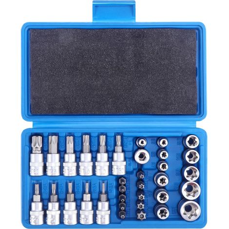 Set di punte Torx da 34 pezzi, punta Torx a stella T10-T55, punta Torx a stella, set di punte Torx T10-T60, set di punte E E4-E20, Torx interno ed esterno, set di punte Torx (1/5)