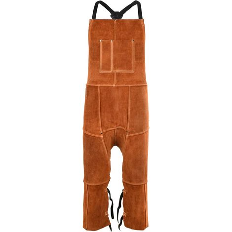 Tablier de Soudure en Cuir pour Homme Professionnel Tablier Travail Résistant à la Chaleur Tablier Cuir de vache très résistant (1/4)