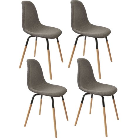 Lot de 4 chaises à pieds bicolores en tissu et métal PHENIX (1/5)