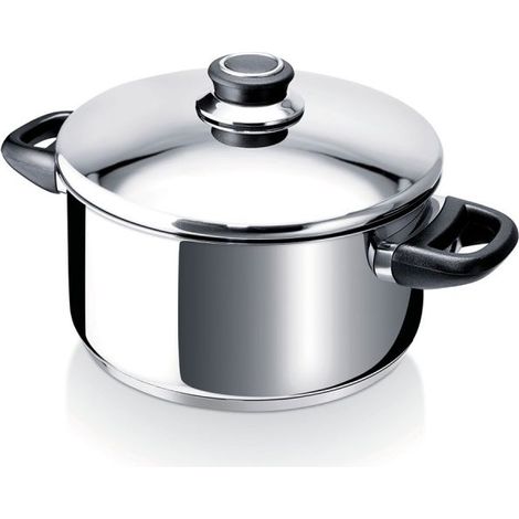 Faitout BEKA Polo 28 cm 8,5 L acier inox 18/10 couvercle en verre induction