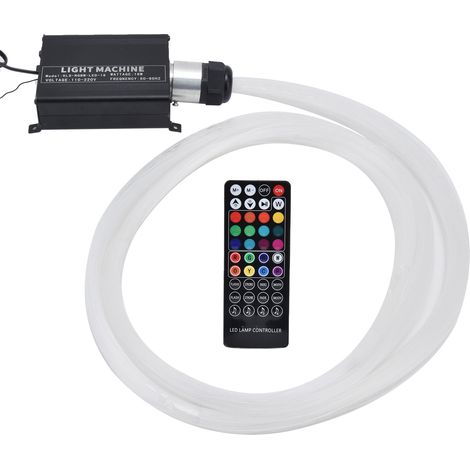 RGBW-Lichtwellenleiter-Beleuchtungsset mit 40-Tasten-Fernbedienung, ideal für die Innenausstattung von KTV-Bars (100-240 VEU). (1/5)