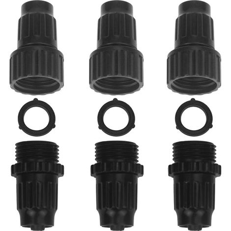3 lots de connecteurs pour tuyau d'arrosage extensible Xhose femelle mâle, kit de réparation Without On/Off Values (1/5)