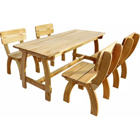 Juego de comedor de jardín 5 piezas madera de pino impregnada vidaXL (1/2)