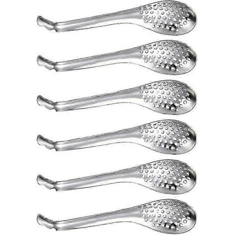 Cuillère à caviar en acier inoxydable, cuillère moléculaire pour évier, passoire à œufs de cuisine gastronomique, cuillère sphérique pour la maison, la cuisine et le restaurant (argenté) (6 pièces) (1/5)