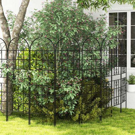 Lot de 2 Treillis de Jardin en Métal 180x50cm Treillis Décoratif Extérieur pour Plantes Grimpantes Fleurs Légumes Treillis Antirouille Noir (1/2)