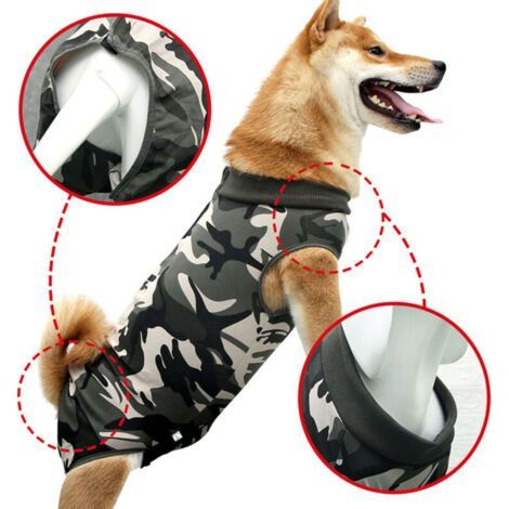 Combinaison de récupération post-opératoire pour chien, camouflage, taille L (1/5)