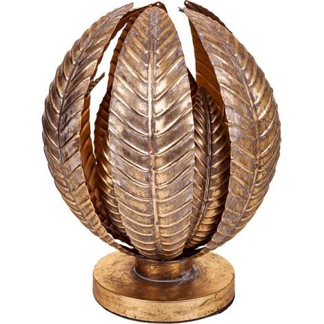 Lámpara de mesa de metal dorada 35x35x39,5