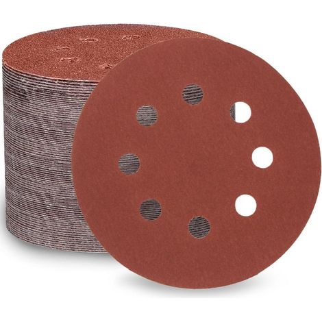 Schleifscheiben 125mm Klett 100 Stück Aluminiumoxid für Holz, Farbe, Metall (1/5)