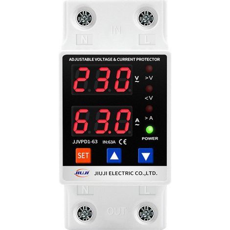 Protezione da sovratensione/sottotensione regolabile, AC220V 63A 2P Guida DIN Protezione da sovratensione e ripristino (1/5)