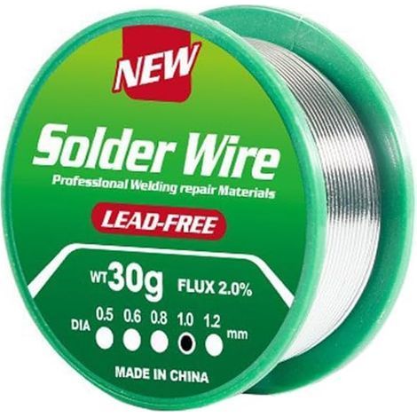 1 Rouleau Fil à Souder Sans Plomb 1mm, Alliage Sn99.3 Cu0.7 Avec Flux, Pour Composant Électronique (1/5)