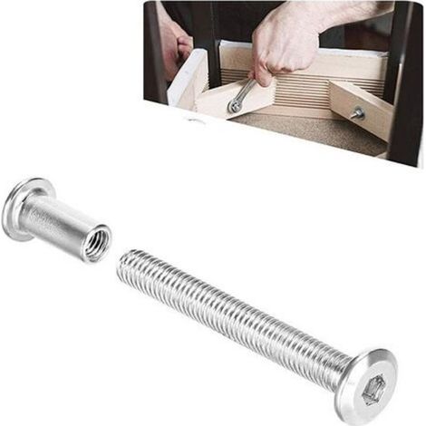 10 Innensechskantschrauben M6 x 35 mm Gewindeverbinder für Schränke 5 Stück 8 x M6 x 12 mm Mutterverbinder für Schränke 5 Stück aus Edelstahl 304 304 (1/4)