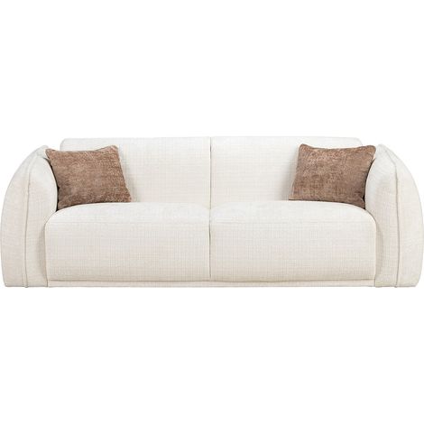 Divano 2 posti in Tessuto ciniglia Beige - JUNETI (1/2)