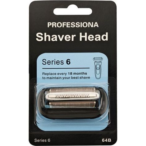 Têtes de rechange pour rasoirs électriques Braun Series 6, têtes de rasage faciles à installer, compatibles avec les rasoirs Series 6 de nouvelle génération, 64B, noir (1/5)