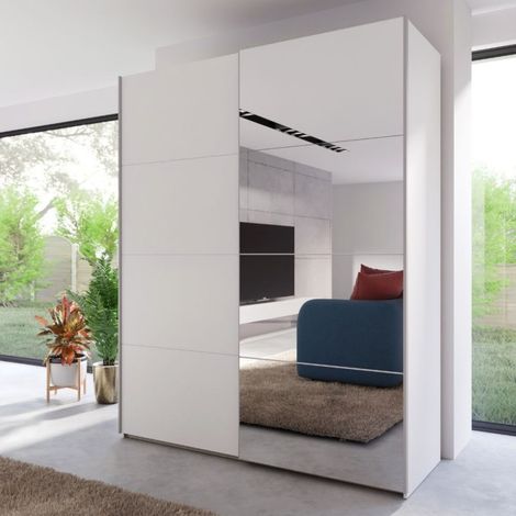 Armario 2 puertas correderas con puerta espejo 170x61x210,5H Elio (1/5)