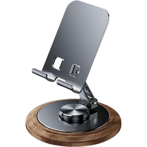 Support Téléphone - Socle Bois - Angle Réglable - Bureau Maison Voyage - 1 Pièce (1/5)