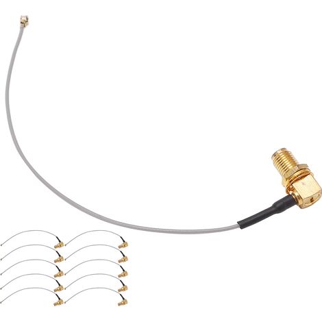 Kit de 10 connecteurs coudés SMA femelles vers IPX pour câble coaxial RF (1/5)