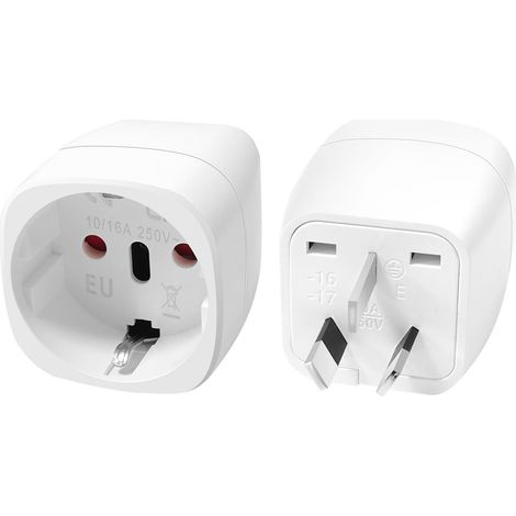 Adaptador de viaje de Francia a Australia/China (2 unidades), adaptador tipo I para Australia, China, Nueva Zelanda, Fiyi y Argentina.
