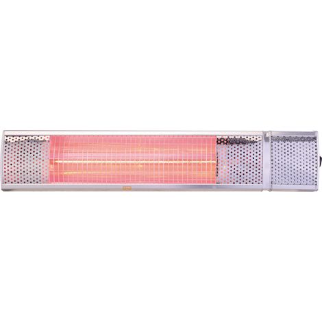 Vinco stufa stufetta alogena a parete per interno esterno regolabile 2000W IP65 grigio riscaldamento calore (1/2)