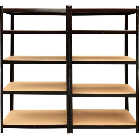 2PCS 5 Tier Garage Heavy Duty Bookcase Bookshelf Storage Shelves Metal Shelf (1/5)