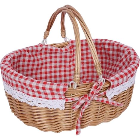 Mini-Panier en Osier, 25x20x13cm, Panier Pique-Nique Compact, Rangement Petits Objets et Décoration (1/5)
