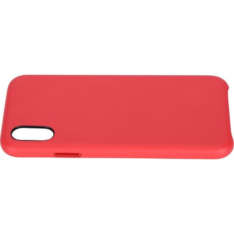 Étui de téléphone en cuir PU souple et résistant, finition mate, pour iPhone X 5,8 pouces, rouge.
