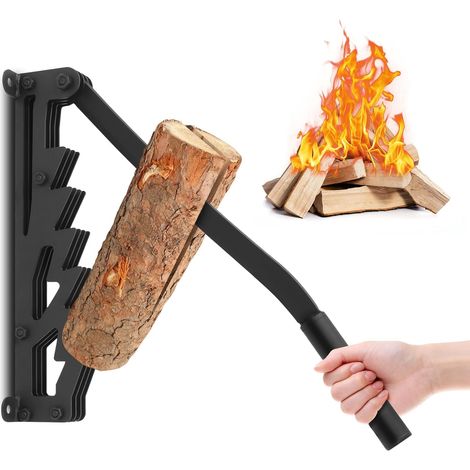 Carbon Steel Wall Ignition Wood Splitter, Portable Manual Wood Splitter, Heavy Duty Wood Splitter, for Camping 57 x 10 cm (Black) (1/5)