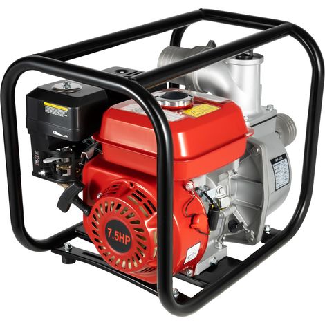 Pompe à eau essence 7.5HP – 196cc, 60 m³/h, aspiration 8 m, refoulement 28 m – Pour irrigation, drainage, chantier