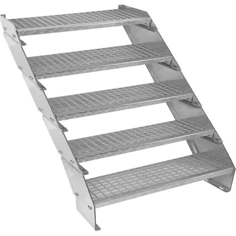 Adjustable 5 Section Galvanised Staircase - 900mm Wide