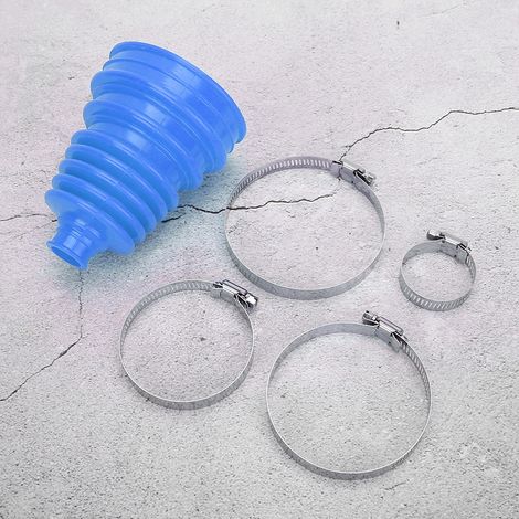 Soufflet de cardan universel en silicone, cache-poussière, rotule, kit de fixation ronde à vitesse constante, bleu (1/4)