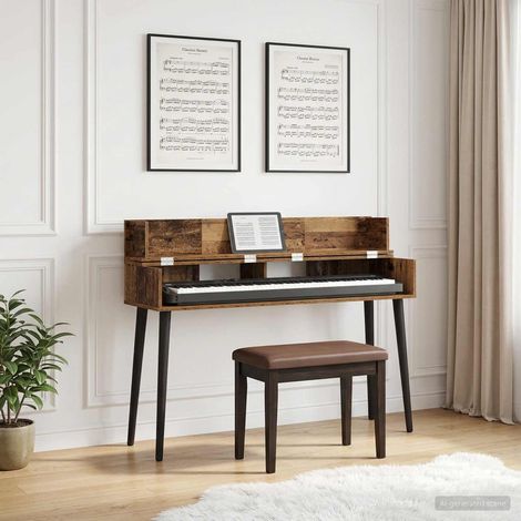 vidaXL Scrivania studio Legno di quercia 110 x 40 x 19,5 cm (1/5)