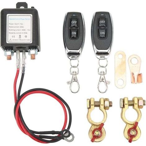 pair AIPERQ QiMeiTech DC12V Coupe Batterie à Distance, Coupe Circuit de Voiture Anti Vol Empêche La Décharge de La Batterie, Courant élevé Coupe Batterie Maître pour RV ATV Voiture Bateau, Distance de