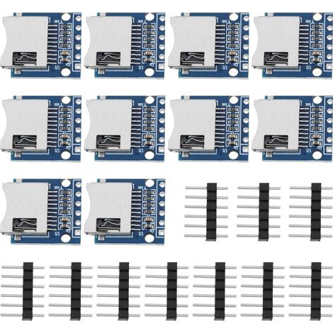 Lot de 10 Module lecteur carte Micro SD, Connecteur 6 broches SPI 3,3V, pour ESP32 ARM AVR, bricolage électronique (1/4)