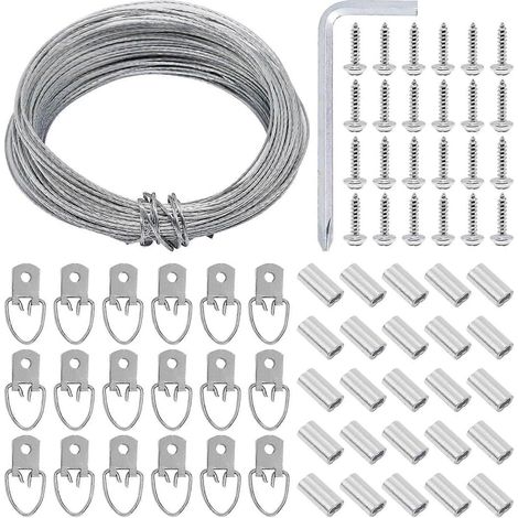 Fil de suspension pour tableaux YuGtcen, kit de fil de suspension pour tableaux de 20 mètres, fil pour tableaux, d-AquaForge (1/4)