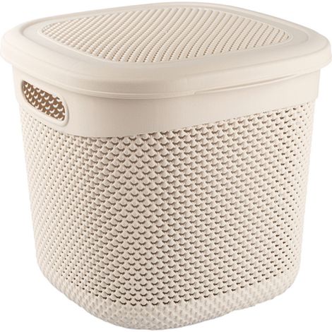 Cesto quadrato medio con coperchio 15 litri 7house