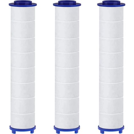 Lot de 3 Filtre, Coton PP, Billes de Sulfite de Calcium, 10,5x2 cm, pour Pommeau de Douche