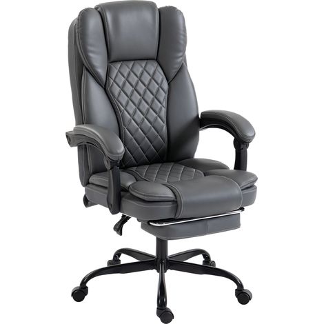 Office Chair, Reclining with Footrest, 70 x 62 x 125 cm, Grey (1/5)