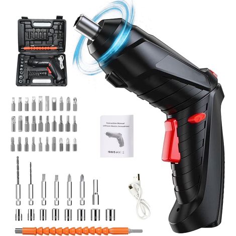 Akkuschrauber Set 47-teilig – Elektrischer Schraubendreher USB, Bit Set Werkzeug (1/5)