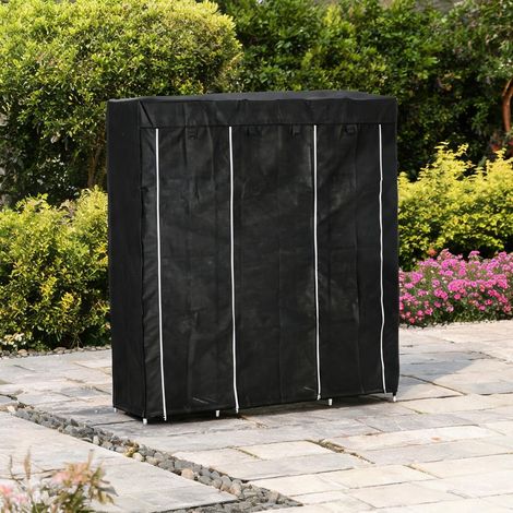 Armoire-penderie coloris noir en acier 150 x 43 x 162,5 cm (1/5)