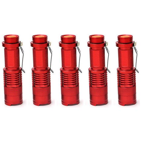 5 Mini lampe torche télescopique rechargeable, pour LED Rechargeable , rouge (1/5)