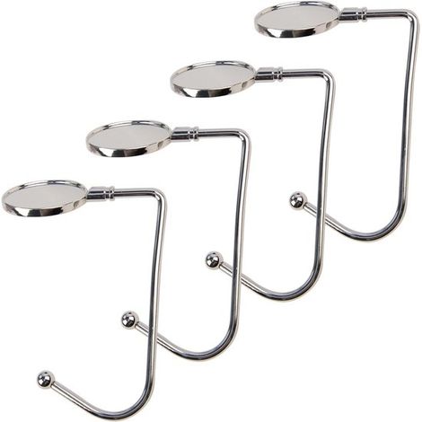 Supports pour bas de Noël, lot de 4, crochets de cheminée en métal argenté, rotatifs et antidérapants, pour manteau de cheminée, table et sacs (1/5)