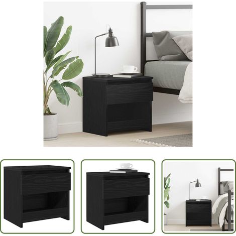 Rangement chambre - Cabinet de chevet Chêne noir 40 x 30 x 39 cm Bois d'ingénierie (1/5)