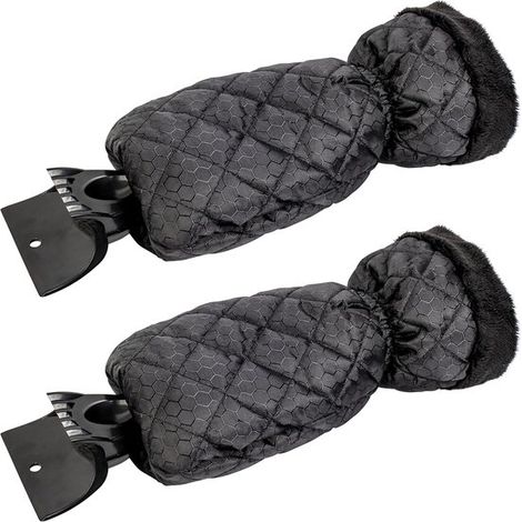 2 piezas Raspador de hielo para coche con guante, Raspador de ventanas, Raspador de nieve, Raspador de coche, Diseño ergonómico, Muy frío, Rojo (1/5)